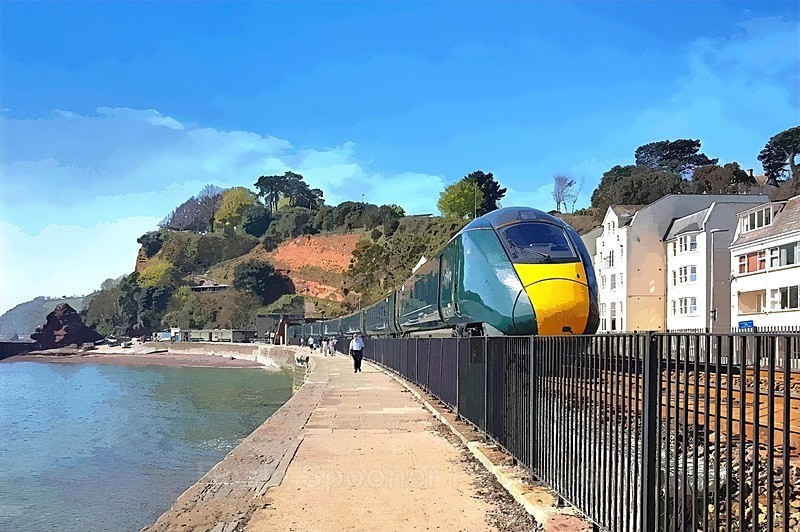 DW25 - GWR train passing Boat Cove - Greetings Cards - Trains
