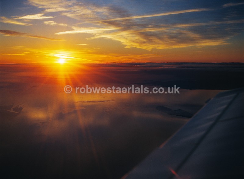 Cockpit view of the Solway firth in Scotland