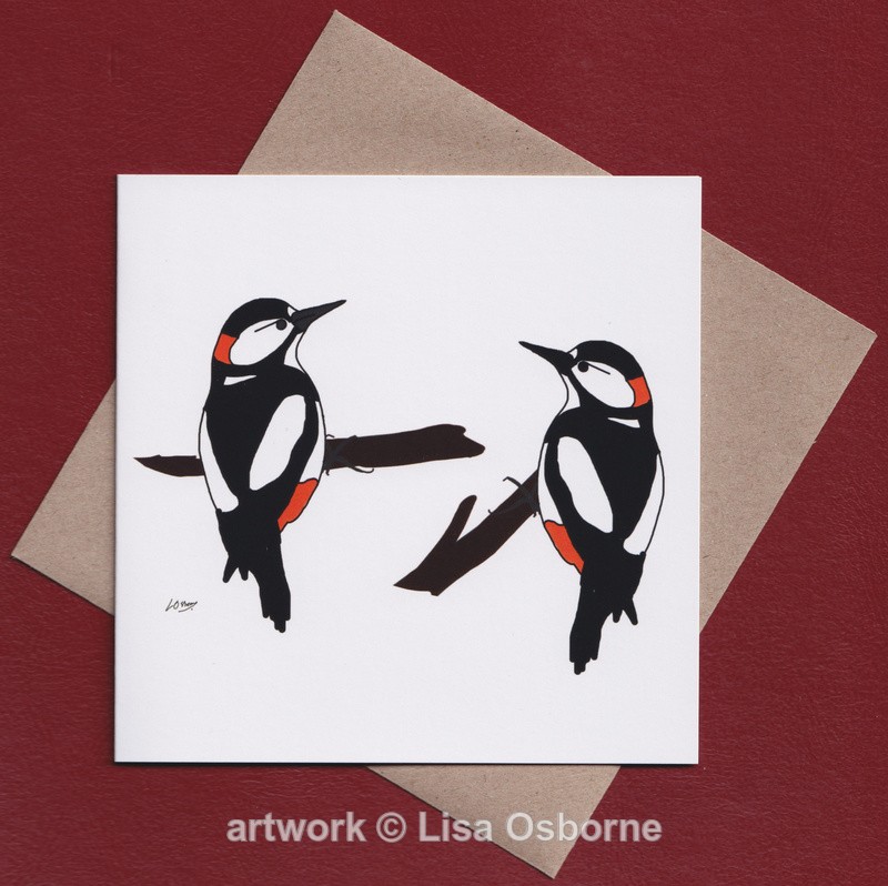 Woodpeckers greetings card - Cards