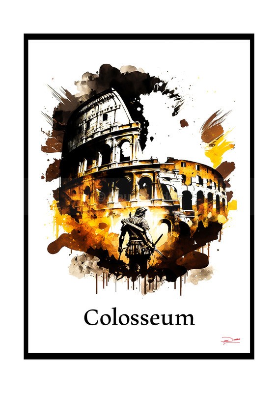 Colosseum Historical Structures Ink Paintings by Paul Duddell, Whispers & Strokes - Artist, Painter, and Photographer