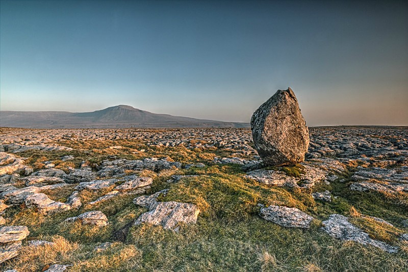 Ingleborough at Sunset - Distant Hills