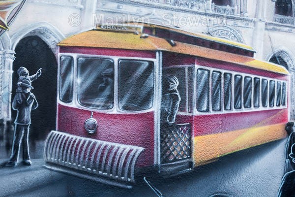 Lisbon - tram artwork - Portugal and a hint of Spain