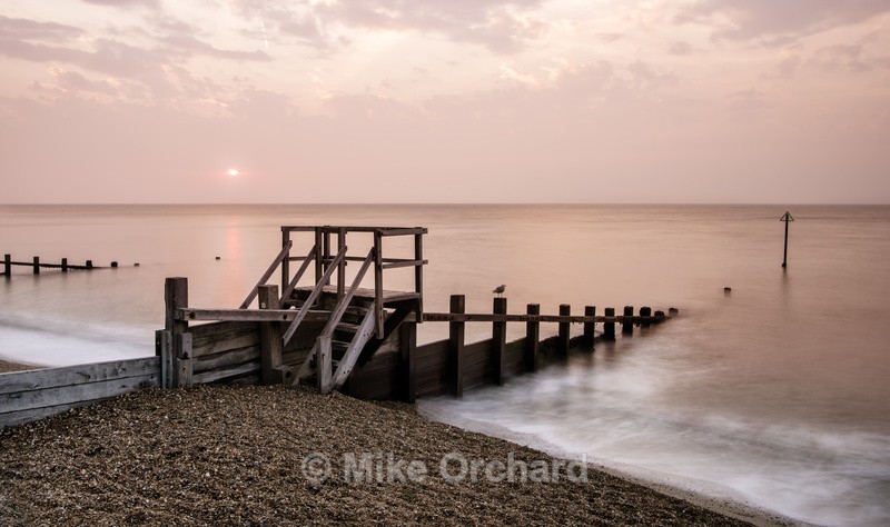 Sea Groynes Summer Morning - Felixstowe - Suffolk - Seascapes