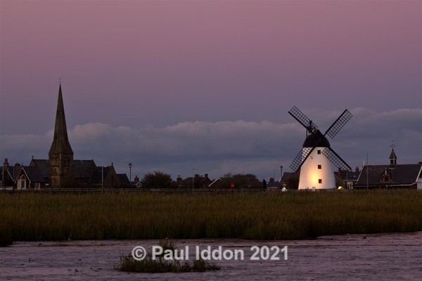Lytham St Anne's Windmill at Sundown from the sea - Landscapes