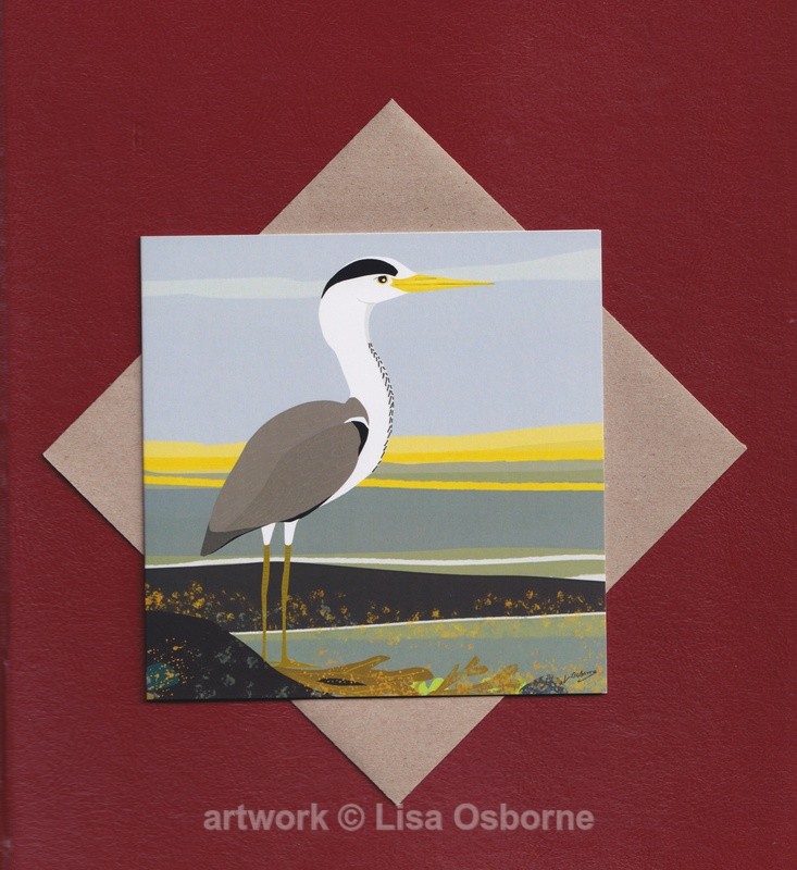 Heron in rockpool greetings card - GREETINGS CARDS