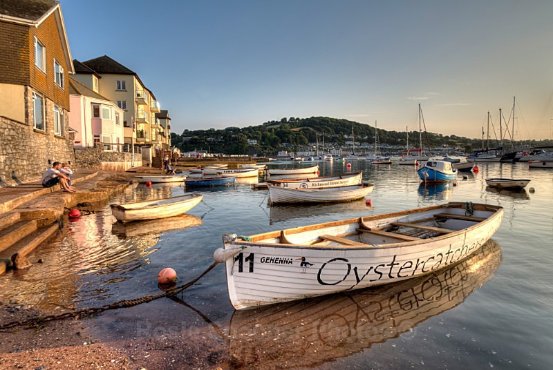 TS25 - Golden evening light on Teignmouth Back Beach - Greetings Cards Teignmouth and Shaldon