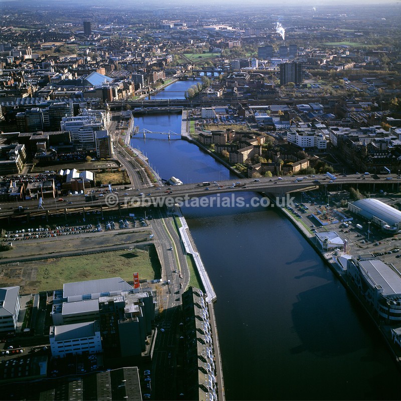 aerial pictures of Scottish cities towns tourist attractions of Glasgow city in Scotland