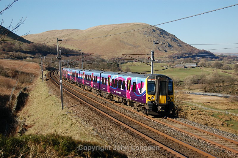 JL - 17.3.16 350403 1M99 1418 Edin - Man Airport, Dillicar Common - West Coast Main Line (north to south)