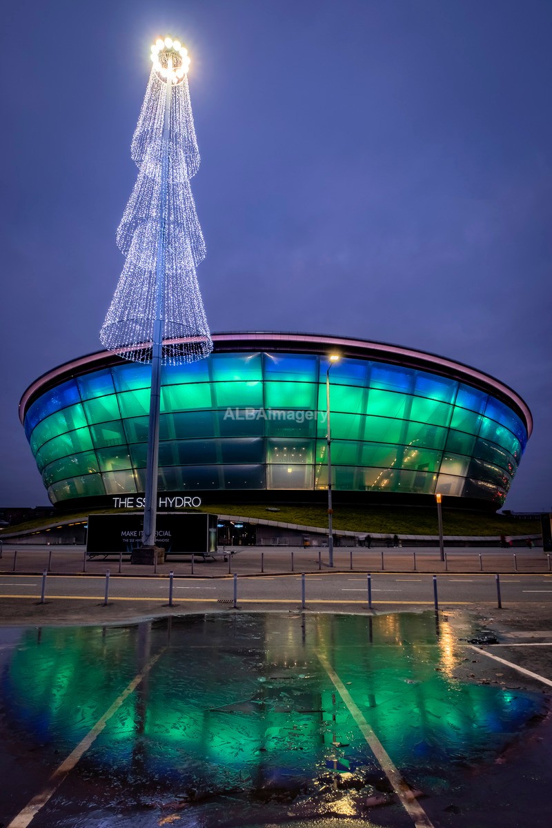 The Hydro and Christmasified Floodlights - My Glasgow