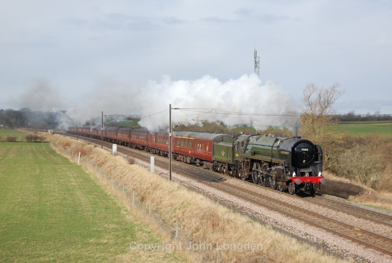 17.3.12 BR 7MT 'Brit' N0.70013, 1Z20 Huddersfield - Edinburgh - East Coast Main Line (north to south)