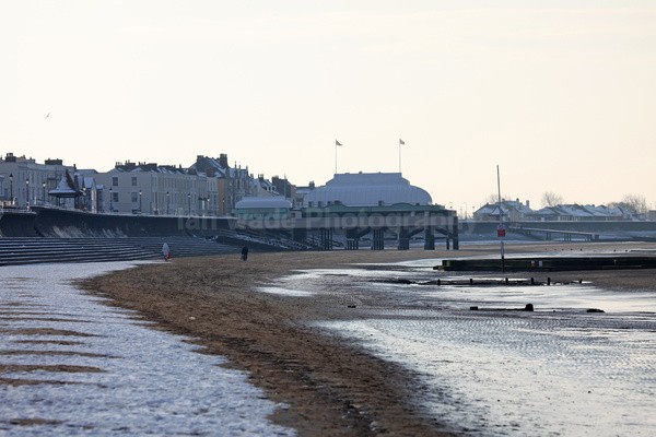 Burnham On Sea beach in the snow_S131 - Somerset landscape Photography
