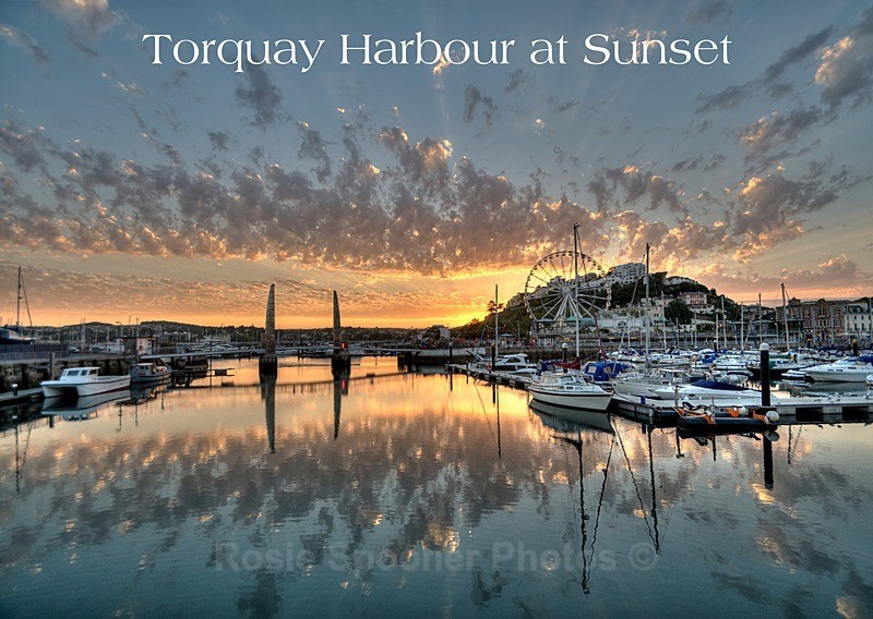 12 left RSPO33 - Torquay Harbour sunset - Torbay Postcards