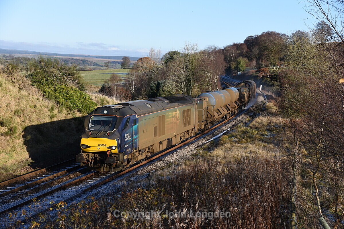 JL - 30.11.19 68004 & 68034 3S77 Carlisle - Carlisle, Denton Mill - Tyne Valley (west to east)