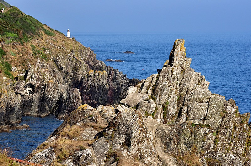 Chapel Rock and the lighthouse beyond - Polperro