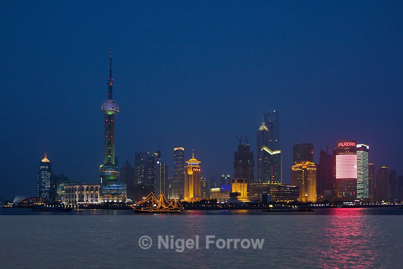 Pudong Skyline at Night from the Bund - China