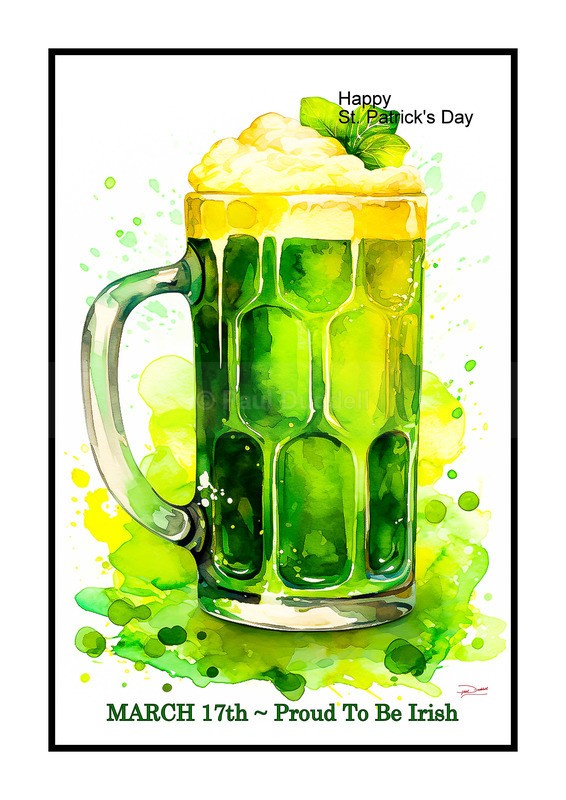 Festive Heartbeat, St Patrick's Day Paintings by Paul Duddell, Whispers & Strokes - Artist, Painter, and Photographer