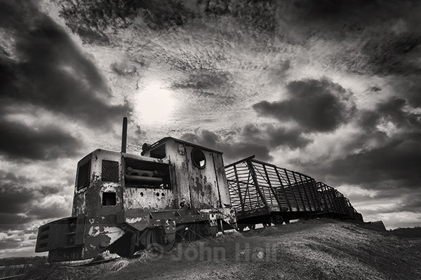Fine Art Monochrome of Lough Boora Sky Train, Co. Offaly, Ireland 1.