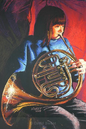 Girl on a French Horn - Children's Portraits