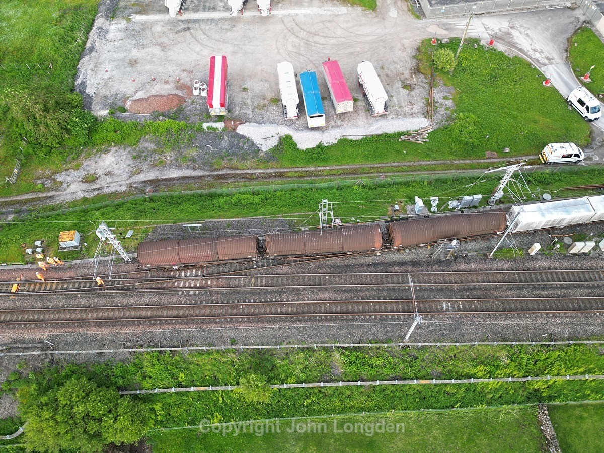 JL - 30.5.24 Derailed 6V71 Hardendale - Margam, Hardendale Quarry Junc - Latest shots