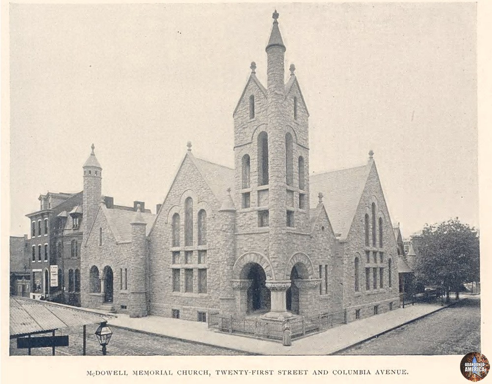 Photograph of the McDowell Memorial Church circa 1985