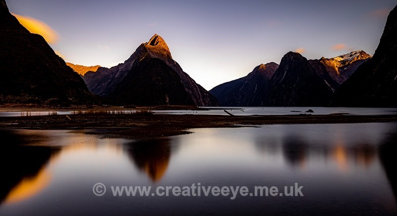 No.0071. First light on Mitre Peak, Milford Sound, New Zealand - Landscape