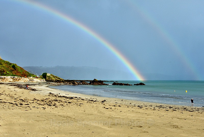 Rainbow on Looe beach - Looe