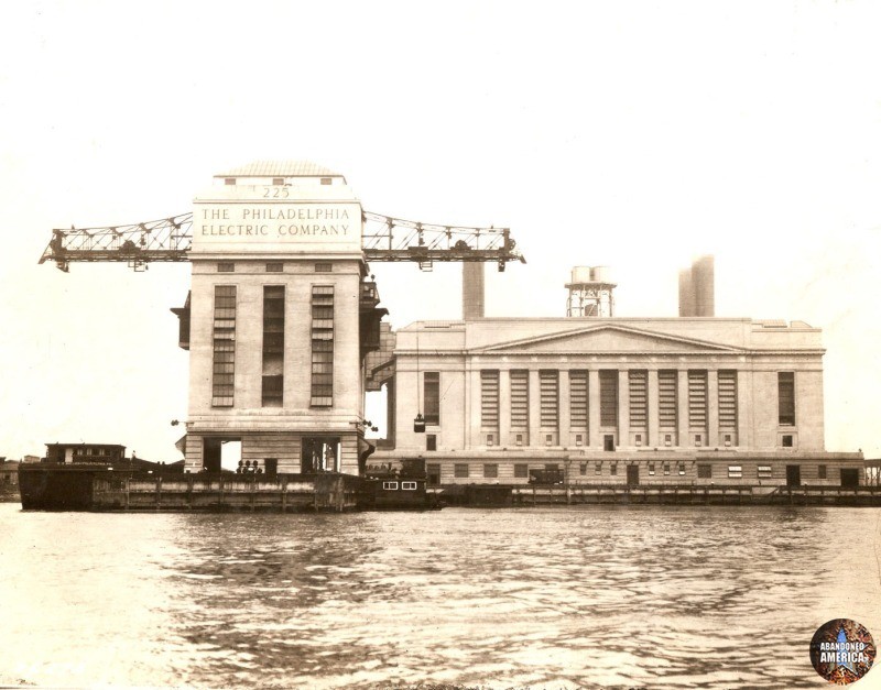 View from coal barge, date unknown - Richmond Generating Station Historical Photographs