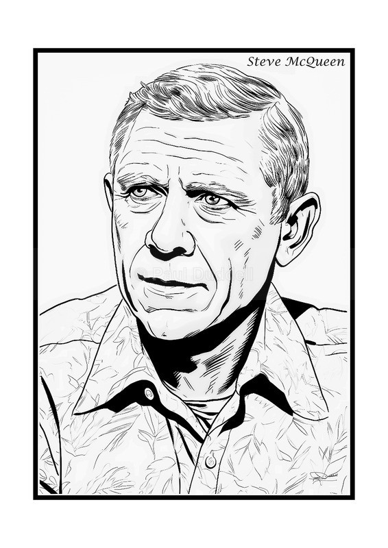Steve McQueen Film Movie Poster Fine Art Print by Paul Duddell-Whispers & Strokes