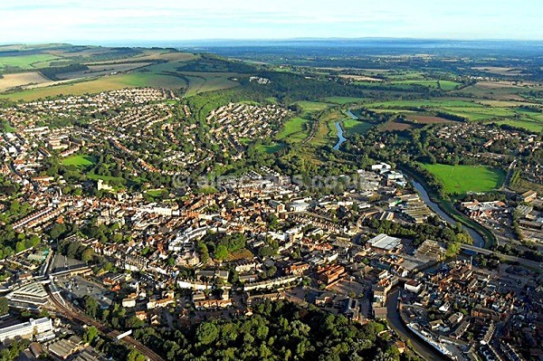 Lewes East Sussex aerial photographs by Russ Oliver at airscapes.co.uk