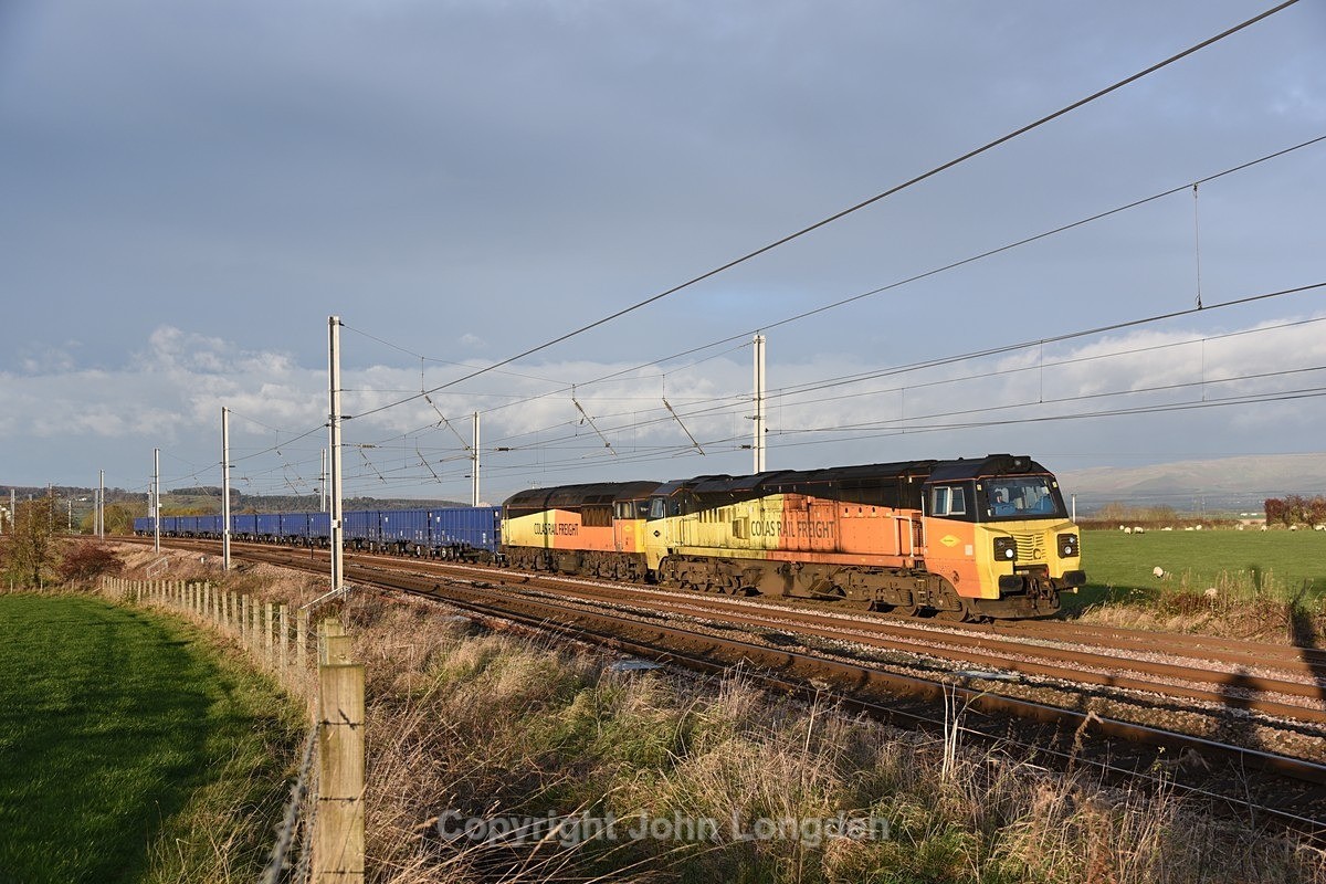 JL - 26.11.21 70810 & 56113 6K30 Carlisle - Pinnox, Eden Valley Loop - West Coast Main Line (north to south)