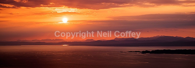 Sunrise over Wester Ross Coigach and Assynt from Trotternish, Skye - Panoramic format