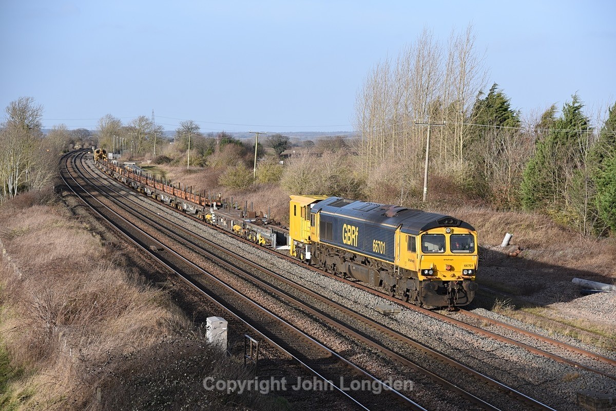 JL - 24.1.25 66701 6O01 Scunthorpe Trent - Eastleigh East Yard, Elford - Latest shots