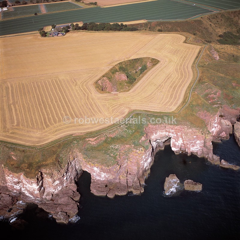 aerial pictures of Scotland east coast coastline at Gaylet Pot