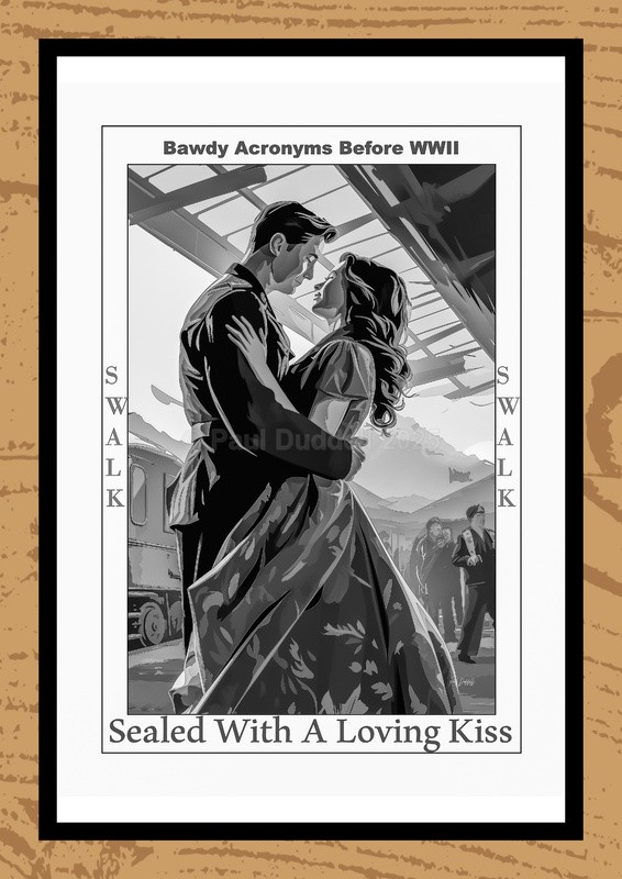 Bawdy Acronyms before WWII Watercolour Paintings by Artist Paul Duddell