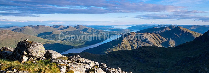 Loch Long and The Firth of Clyde from Ben Narnain, Argyll & Bute - Panoramic format