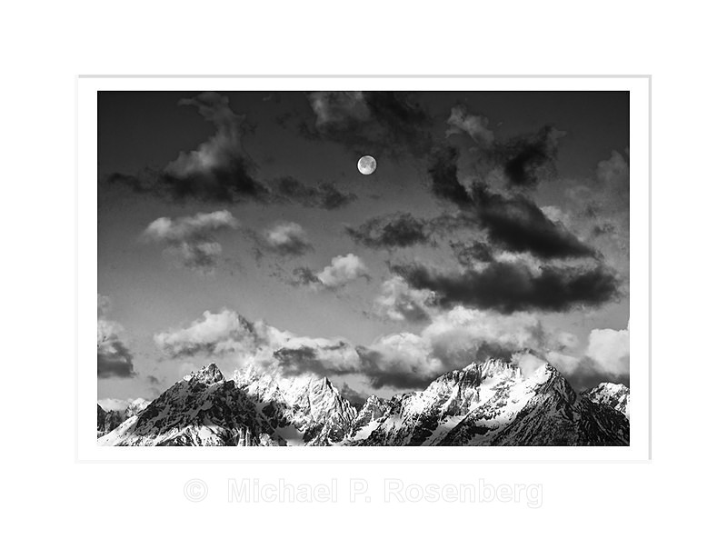 Moon Setting Over The Grand Tetons, WY - Yellowstone and Grand Tetons