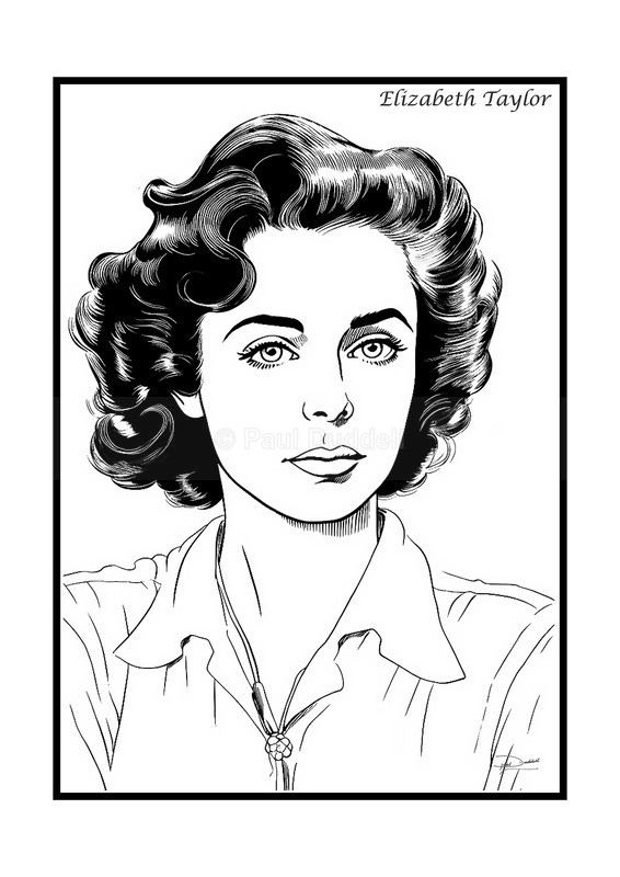 Elizabeth Taylor Film Movie Poster Fine Art Print by Paul Duddell-Whispers & Strokes