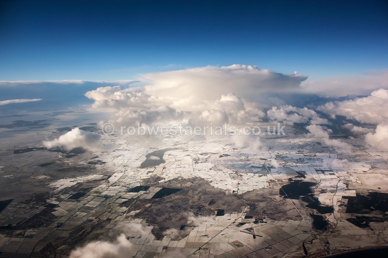 Caithness from above Sinclairs Bay by Wick in Scotland