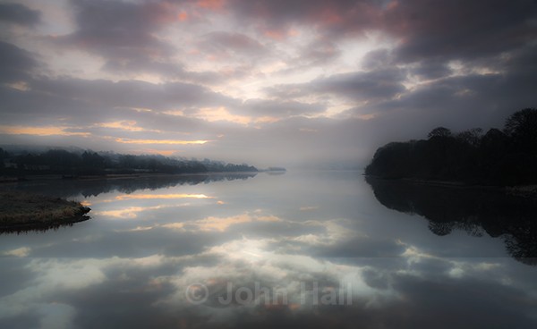 Winter Sunrise, Reflected in the Waters of The Beautiful Lee Valley, Co. Cork, Ireland.