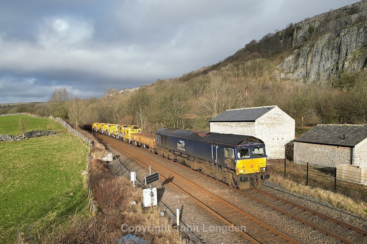 JL - 26.1.24 66427 6K05 Carlisle - Crewe, Langcliffe - Stainforth