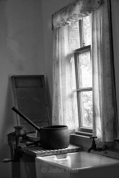 Fine Art Monochrome Of A Belfast Sink And Kitchen, Co. Clare, Ireland.