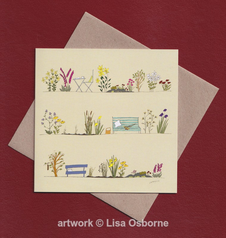 Country garden greetings card - Cards