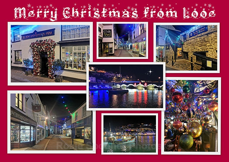 One left only Xmas collage LO107 - XMAS CARDS Looe Polperro and General Cornwall