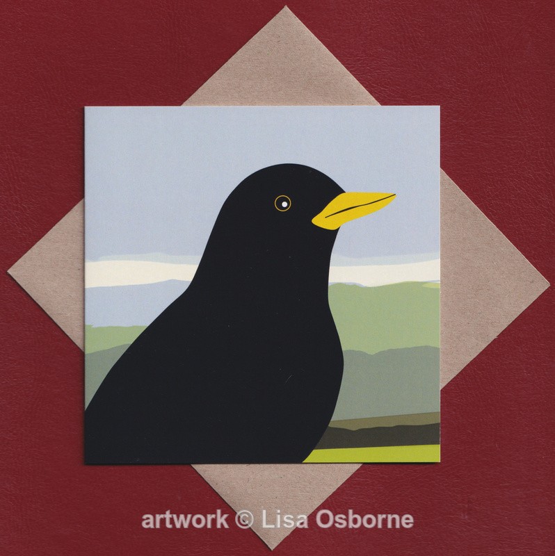 Blackbird greetings card - Cards