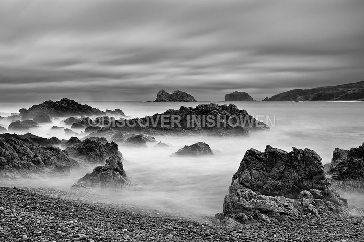 Malin Head coast - Inishowen peninsula- B&W