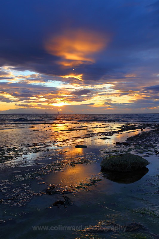 North sea sunset,    Saltburn      ref 7974 - North Yorkshire and Cleveland