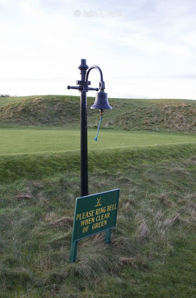 Prestwick bell beside 17th green - Prestwick Golf Links