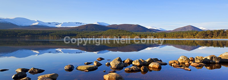 Loch Morlich & The Cairngorm Mountains - Panoramic format