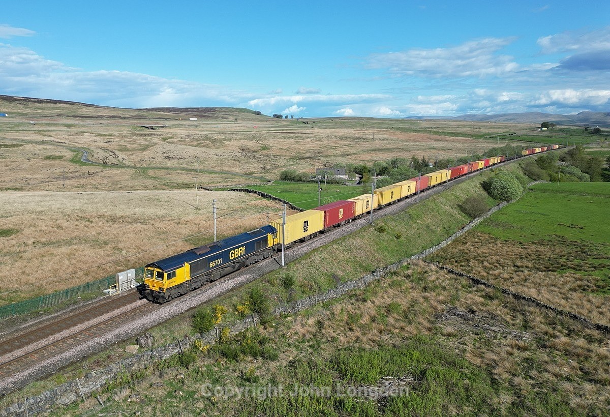 JL - 15.5.23 66701 4S57 Hams Hall - Mossend, Shap Wells - West Coast Main Line (north to south)