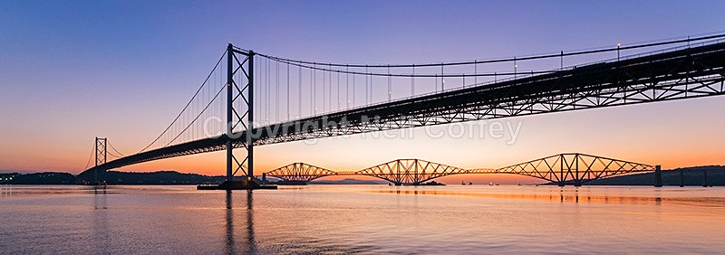 The Forth Bridges from South Queensferry, West Lothian - Panoramic format